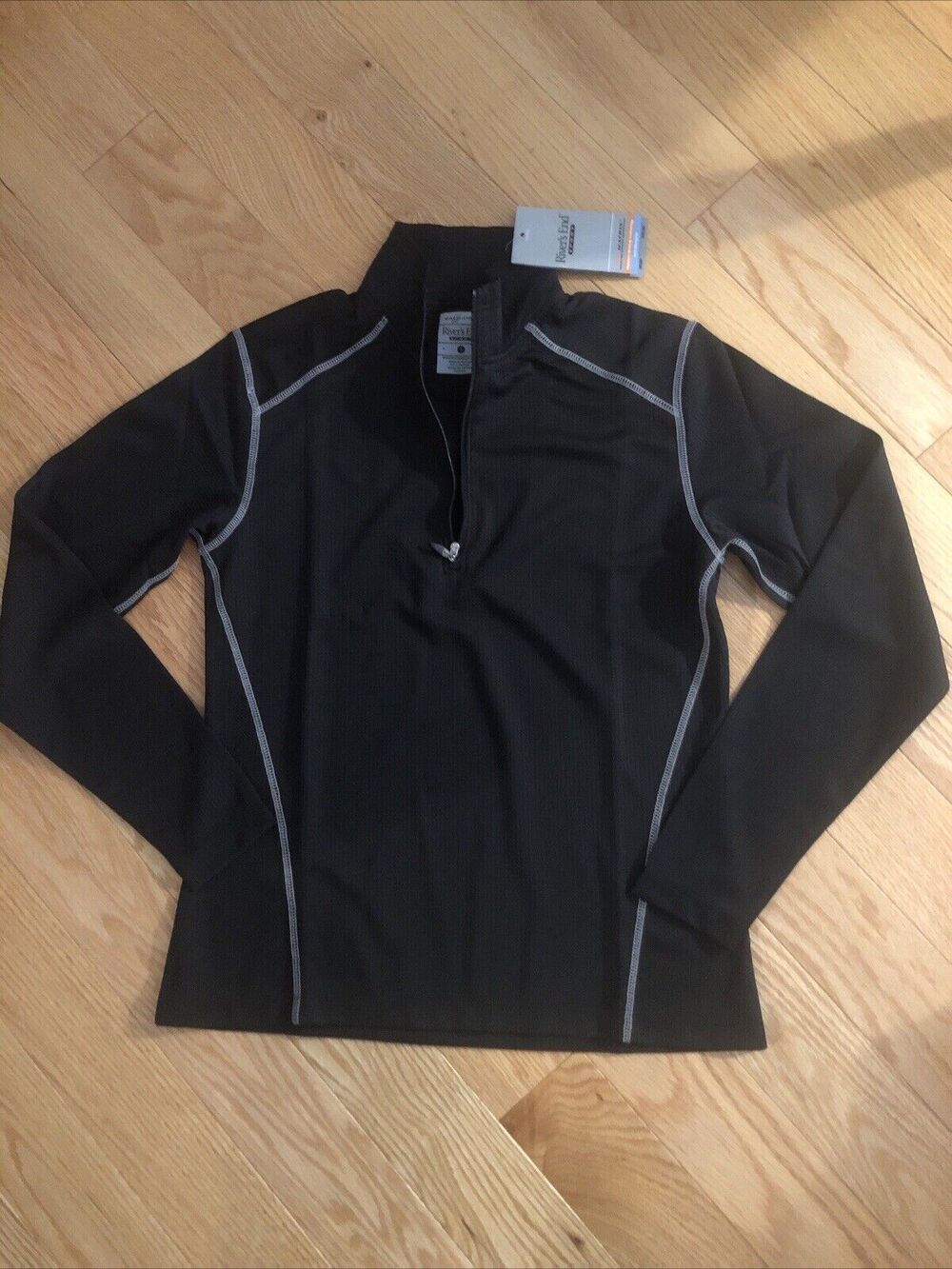 Rivers End Sport 1/4 Zip Pullover Black Style 1611 NWT Rare Dry Matrix Small